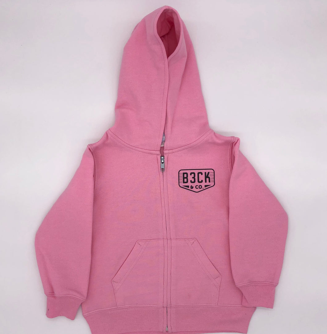 Kids Pink Zip Up Sweatshirt