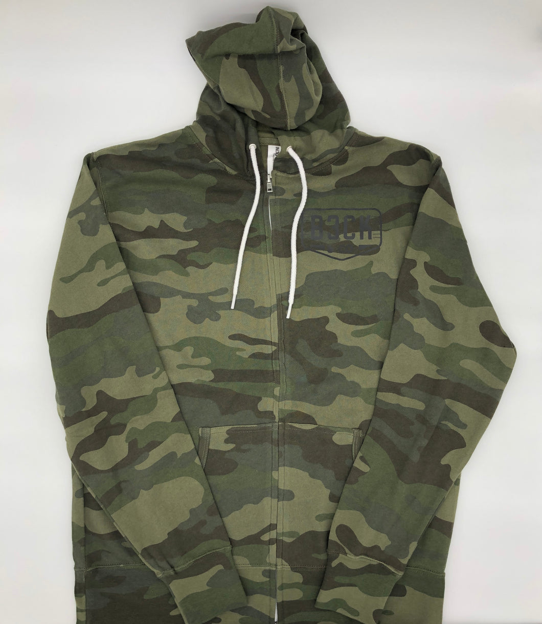 Camo Zip Up Sweatshirt
